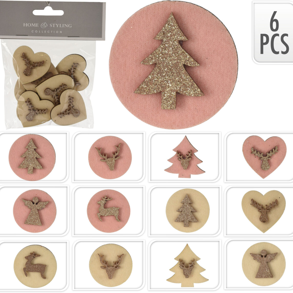 CONJ. 8 PÇS APLICAÇAO PINHEIRO 4cm