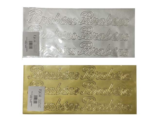 AUTOCOLANTE FOLHA LASER XL- PARABÉNS