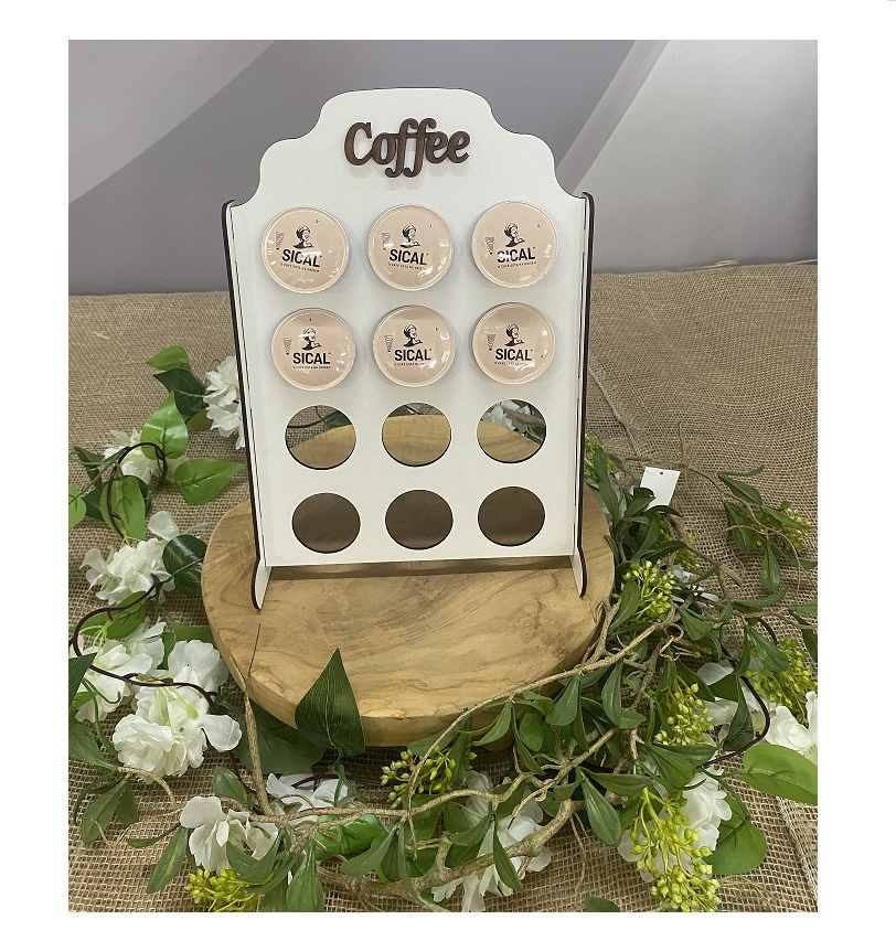 MADEIRA- SUPORTE CAPSULAS CAFE REF.1 BRANCO