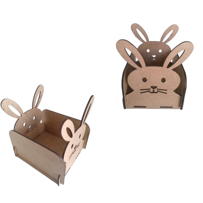 MADEIRA- CAIXA COELHO 12X14.5CM CAST.