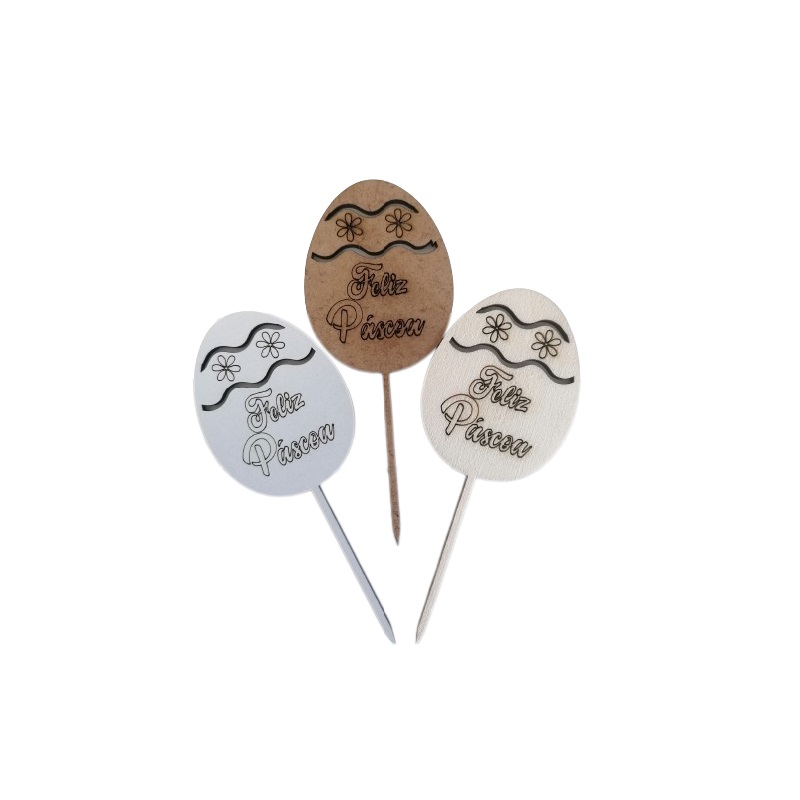 MADEIRA- OVO C/GRAVAÇÃO E C/PICO 5X12CM