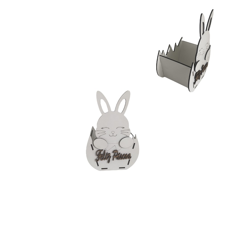 MADEIRA- CAIXA COELHO C/OVO 13X20CM