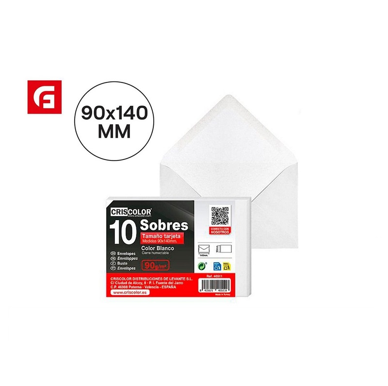 ENVELOPES 90x140MM PACK10