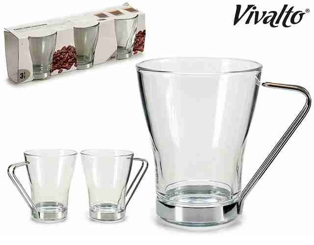 CONJ. 3 CHAVENAS CAFE C/LEITE 24cl