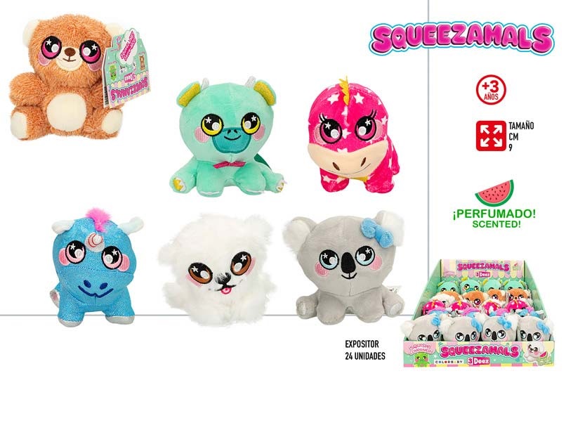 PELUCHE SQUEEZAMALS 9X6X9CM