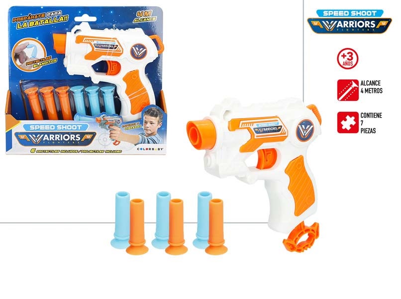 WARRIORS- PISTOLA DARDOS 15CM