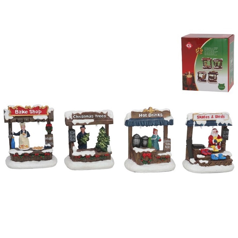 BARRACA DE NATAL COM LUZ 10X6,5X11,5CM