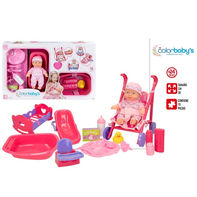 MENINA- CONJ. BEBE  20CM C/ACESSORIOS