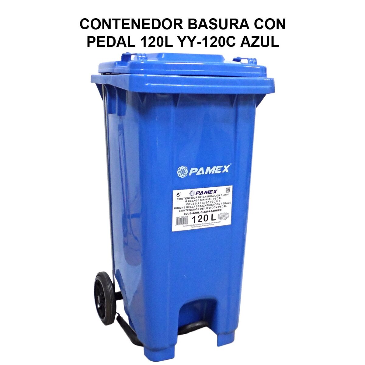 CONTENTOR C/PEDAL 120L AZUL