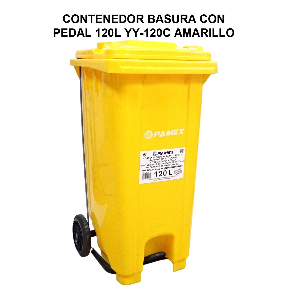 CONTENTOR C/PEDAL 120L AMARELO