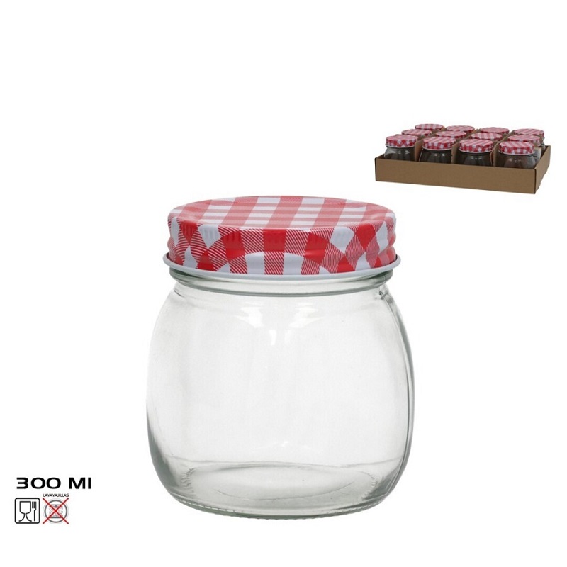 FRASCO VIDRO C/TAMPA 300ML