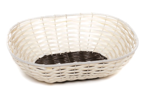 CESTO METAL CROMADO/PLASTICO OVAL