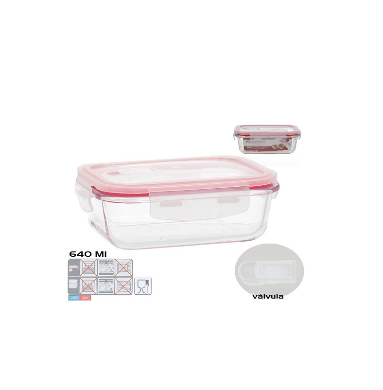 CAIXA P/ALIMENTOS RECT. VIDRO 640ML