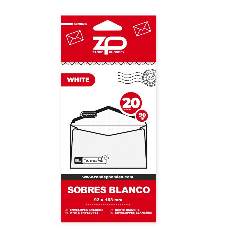 ENVELOPES 92x163MM PACK20