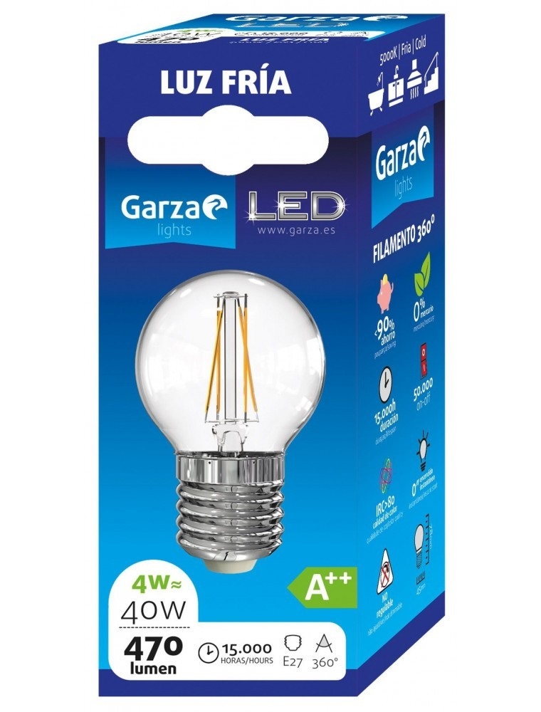 LAMP.LED FIL.CL ESF 4W E27 470LM 50K 461012G