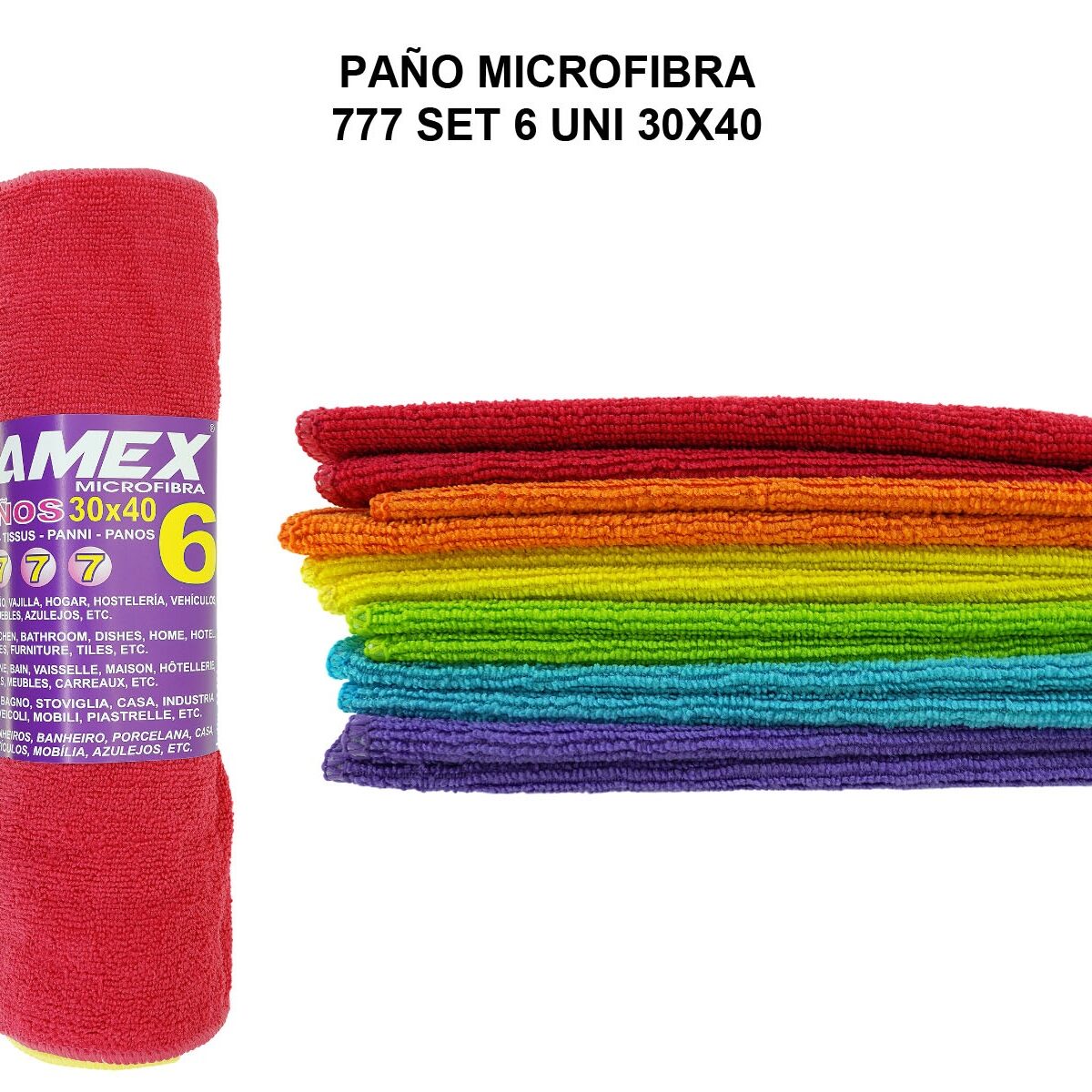 CONJ. 6 PANOS MICROFIBRA 30X40