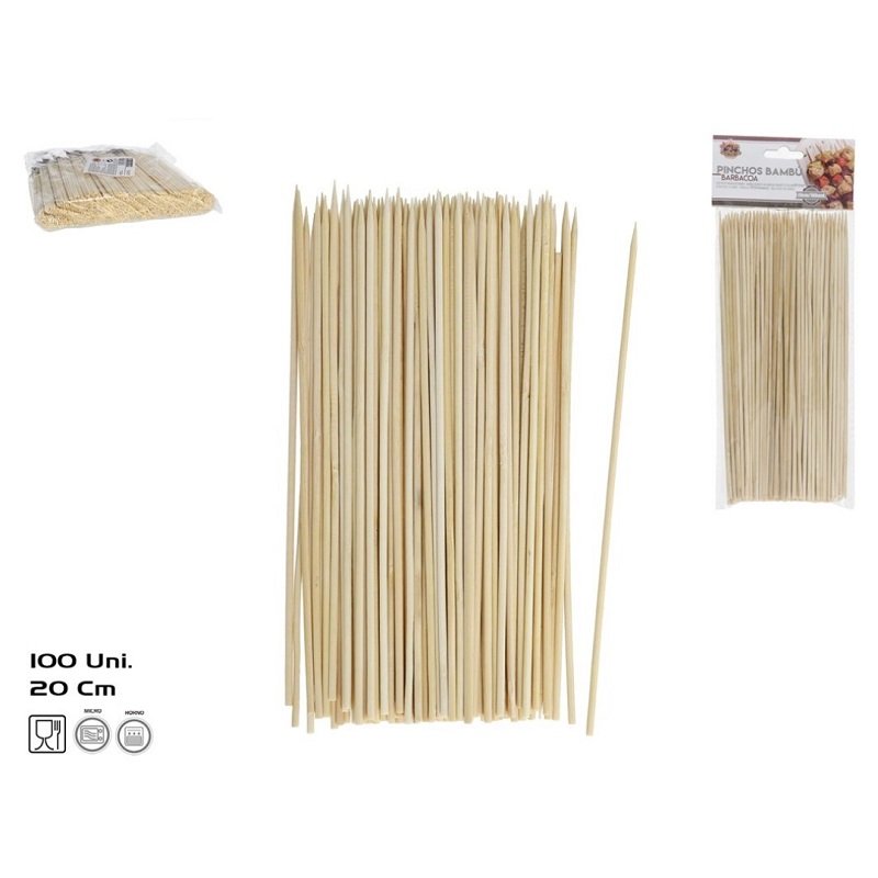 ESPETOS BAMBU 20CM PACK100
