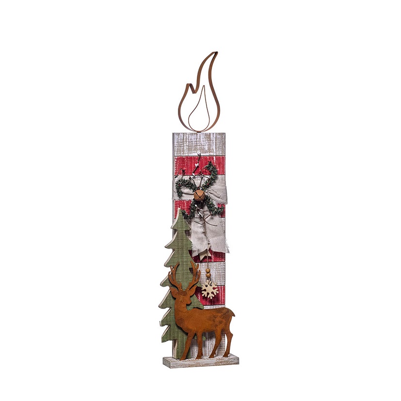 ORNAMENTO NATAL MADEIRA- VELA 21x82cm