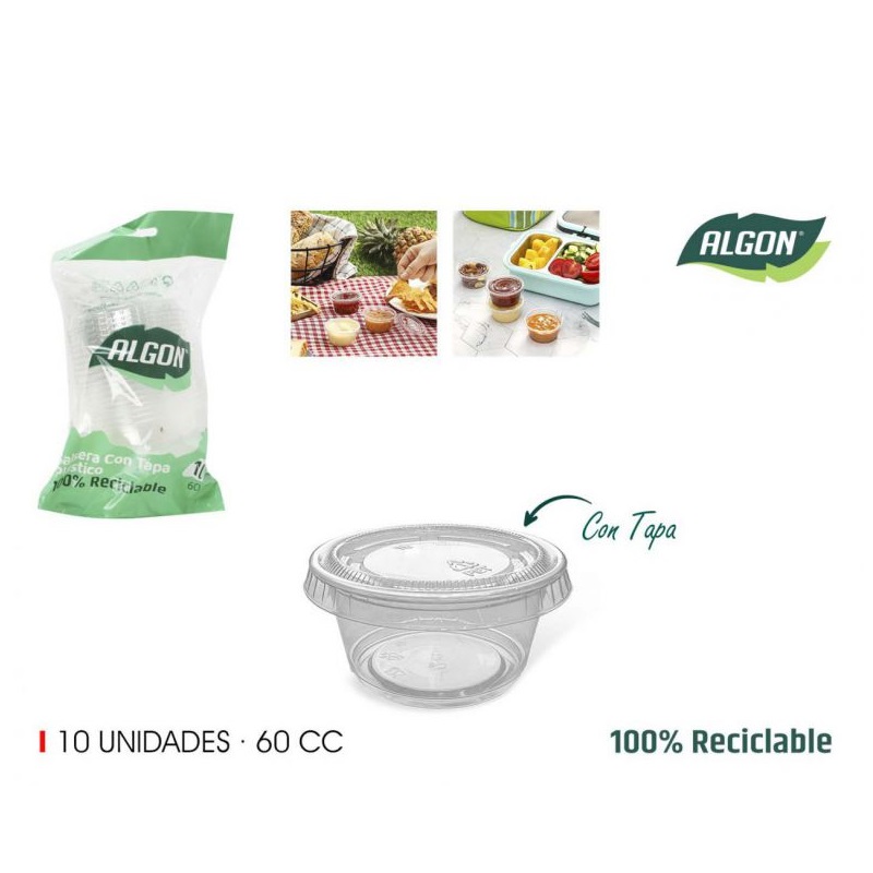 DESCARTAVEIS- EMB PLASTICA C/TAMPA 60CC PACK10