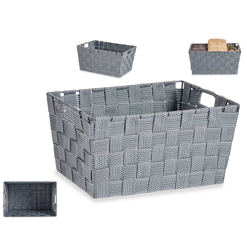 CESTO RECT. CINZA 20X34.5X14CM