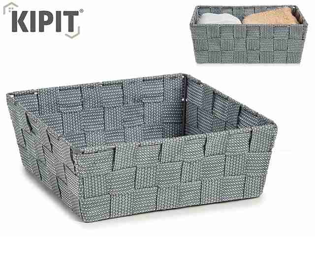 CESTO RECT. 24CM CINZA