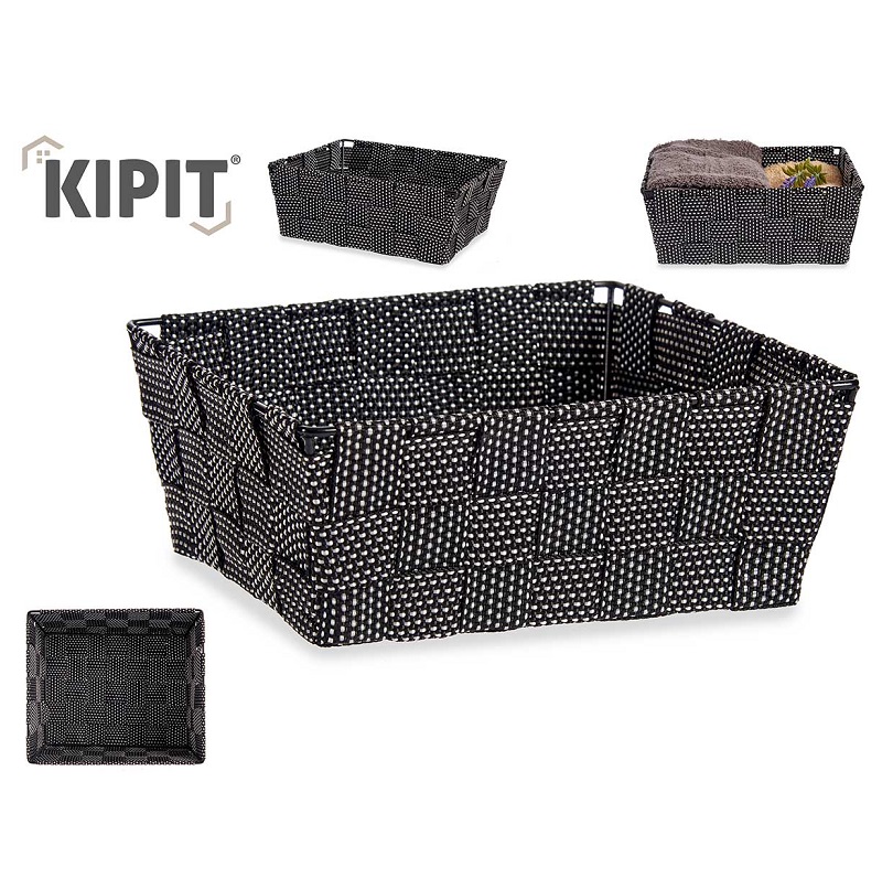 CESTO RECT. 17cm PRETO