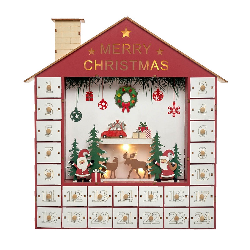 NATAL- CALENDARIO ADVENTO MAD. 34,5X7X38CM