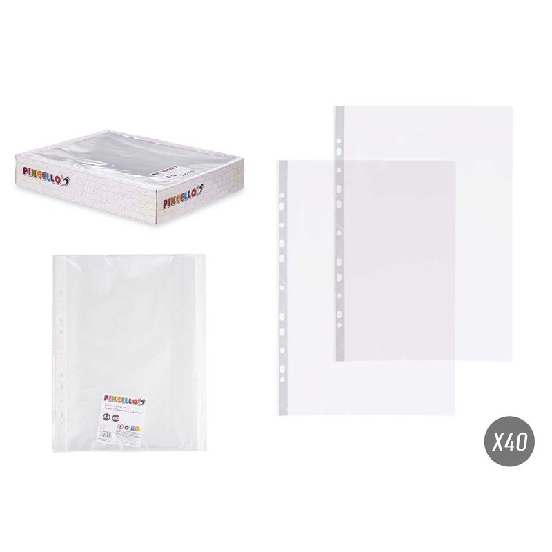CONJ. 40 CAPAS TRANSPARENTES A4