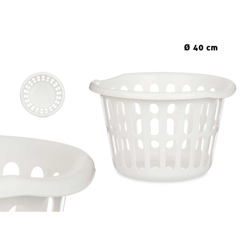 CESTO P/ROUPA REDONDO 40CM BRANCO