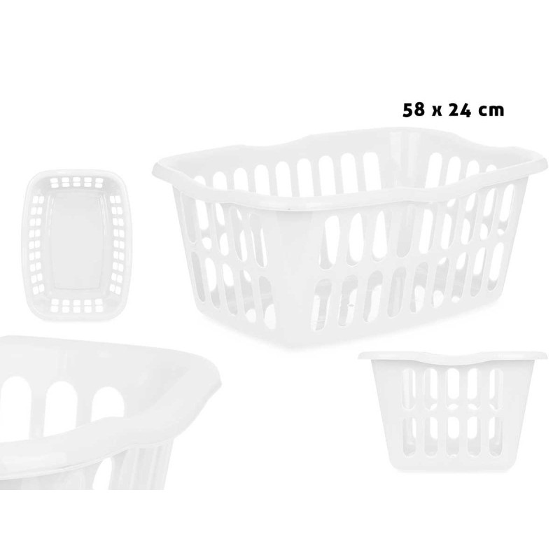 CESTO P/ROUPA RECT. 58X42CM BRANCO