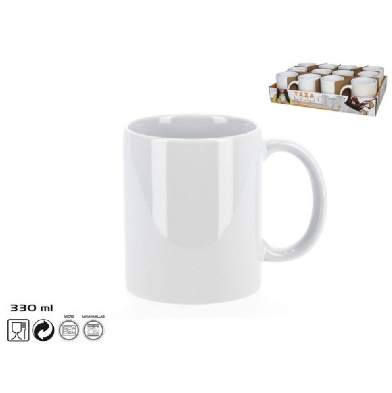 CANECA PORCELANA BRANCA  330ML
