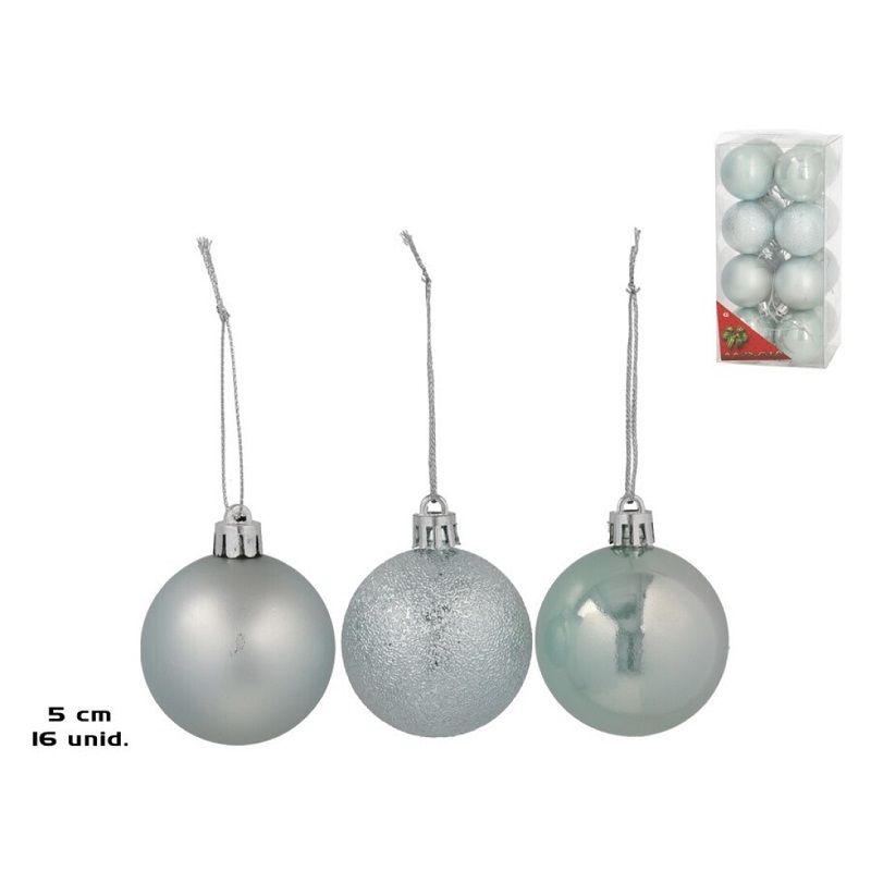 DEC. NATAL- BOLAS DE NATA AZULADA 5CM PACK16