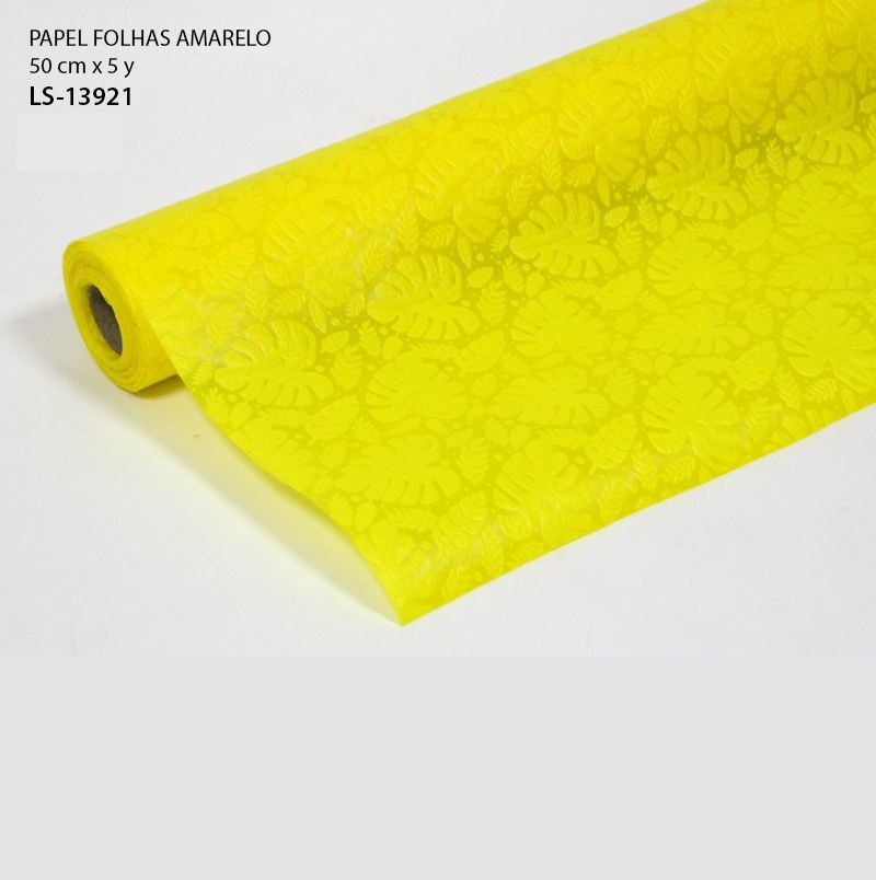 PAPEL FLORES AMARELO 50cmX5y LS-13921