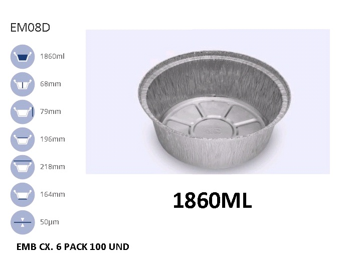 FORMA ALUMI RED C/TAMP C/100 UNID