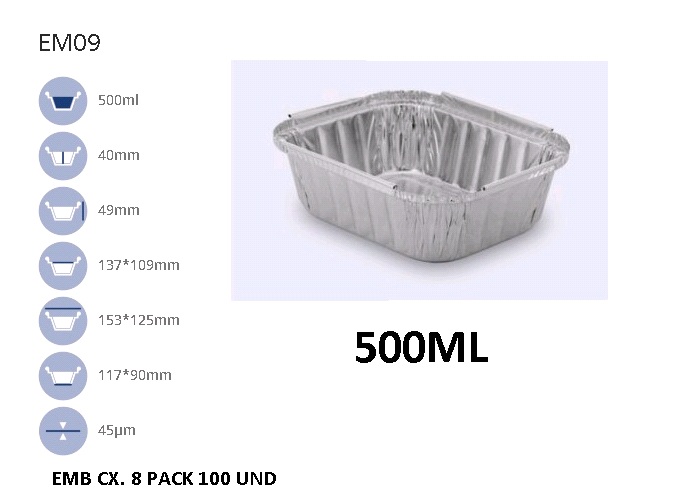 FORMA ALUM. QUAD. C/TAM C/100 UNID