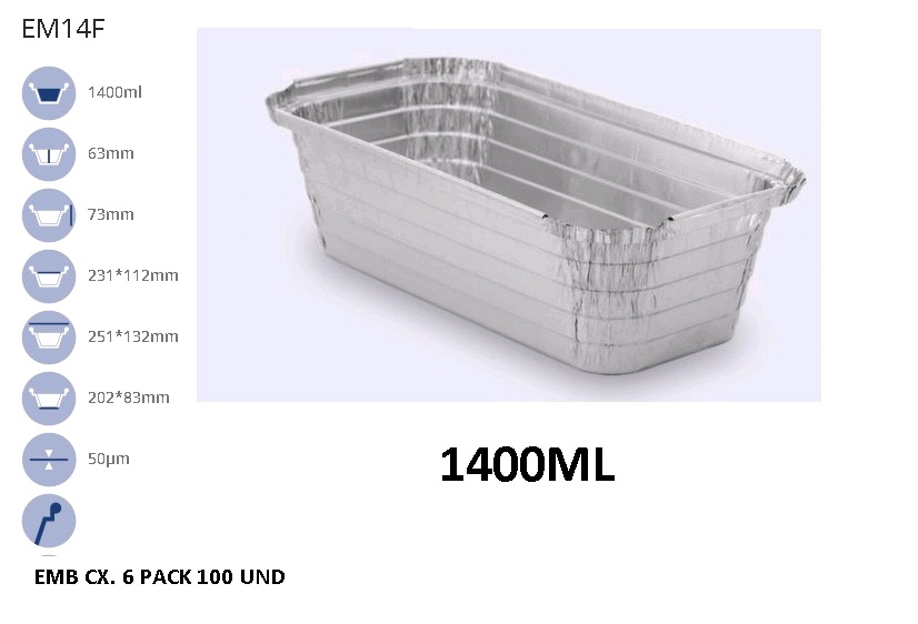 FORMA ALUM. RECT C/TAMPA C/100 UNID