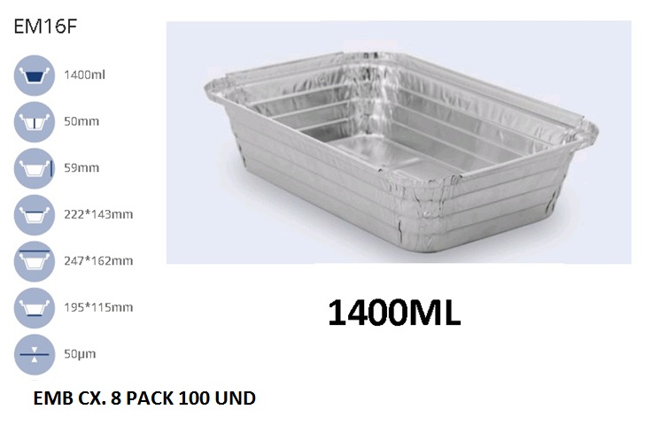 FORMA ALUM. RECT. C/TAMP C/100 UNID