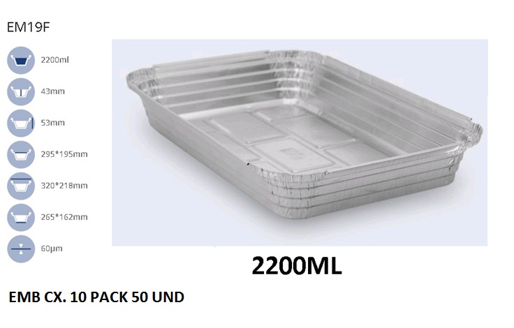 FORMA ALUM. RECT C/TAMPA C/100UNID