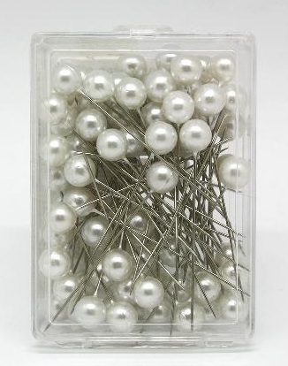 ALFINETES  8mm/100pcs BRANCO 6036