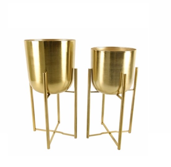 CONJ. 2 SUPORTES METAL C/VASO 56X26X28