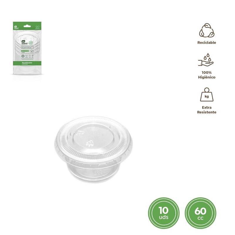 DESCARTAVEIS- EMB PLASTICA C/TAMPA 60CC PACK10